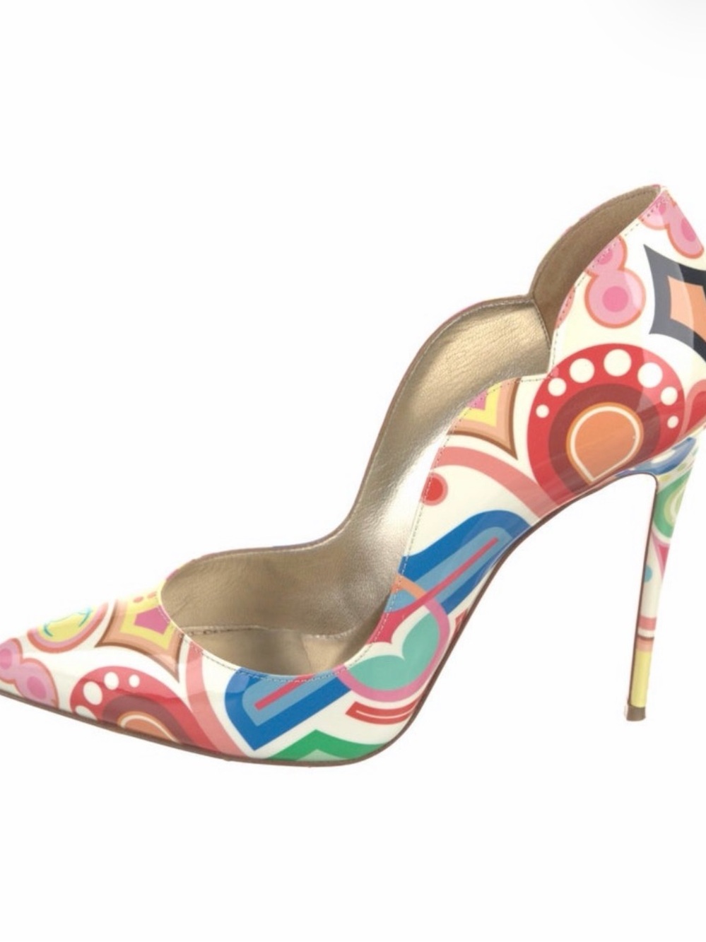 Christian Louboutin Multi-Color Patterned High Heel Pump 37